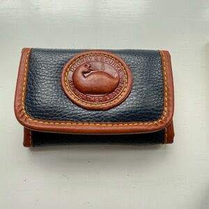 Dooney & Bourke Navy and Brown Leather Wallet